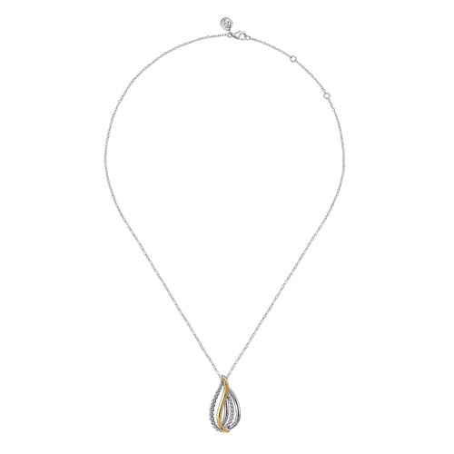Gabriel & Co. Bujukan Silver Multiple Row Teardrop Pendant Necklace
