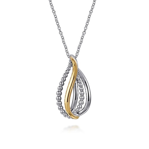 Gabriel & Co. Bujukan Silver Multiple Row Teardrop Pendant Necklace