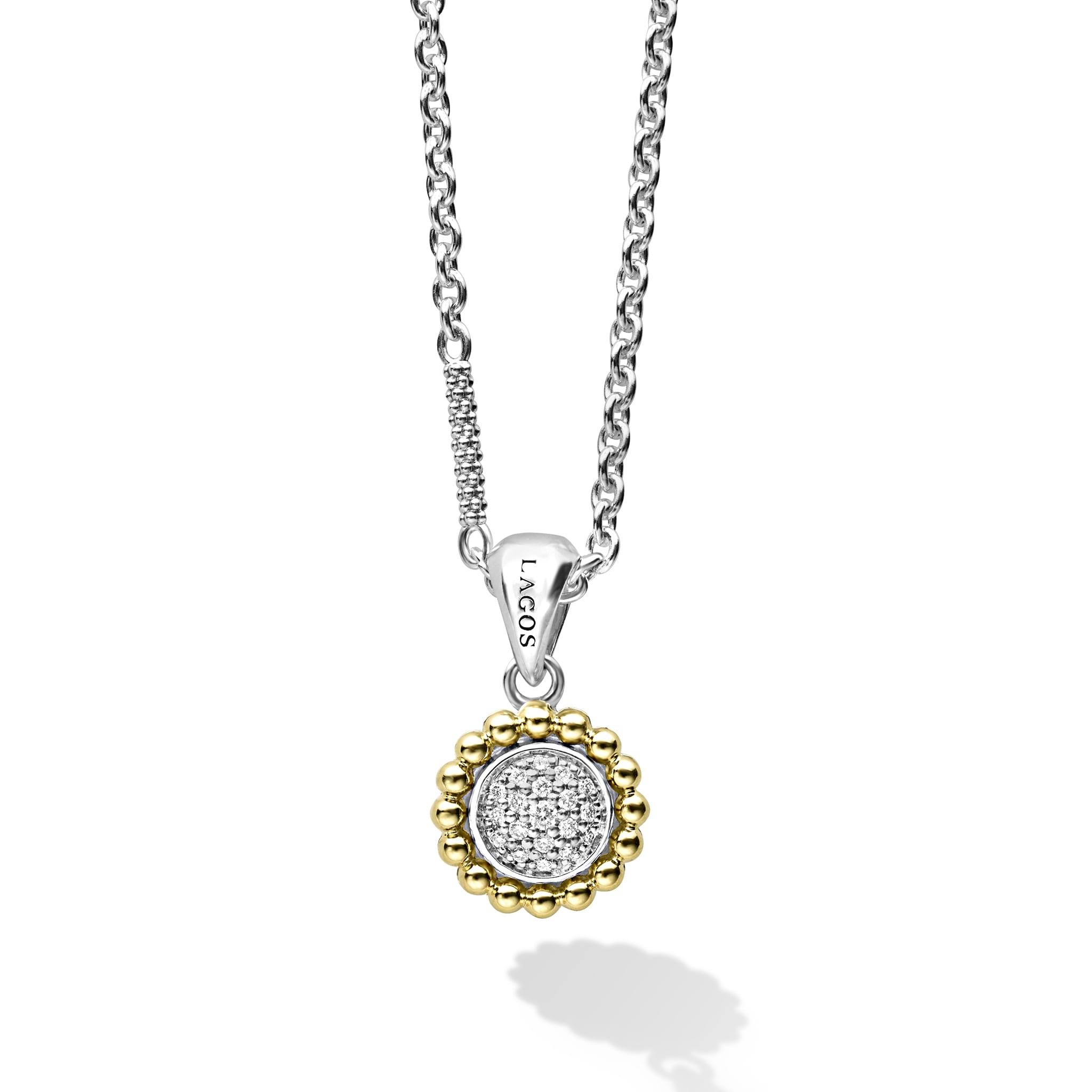 LAGOS Caviar Lux Two-Tone Diamond Pendant Necklace