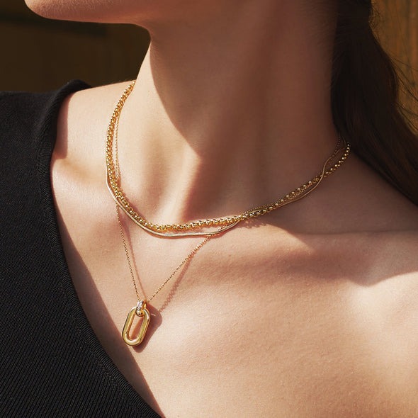 Ania Haie Vogue Maven Oval Hoop Pendant Necklace
