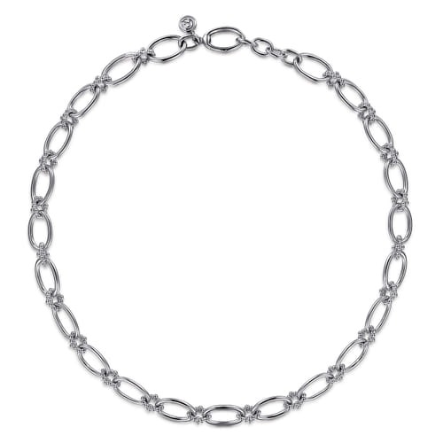 Gabriel & Co. Bujukan Silver Oval Link Chain Necklace