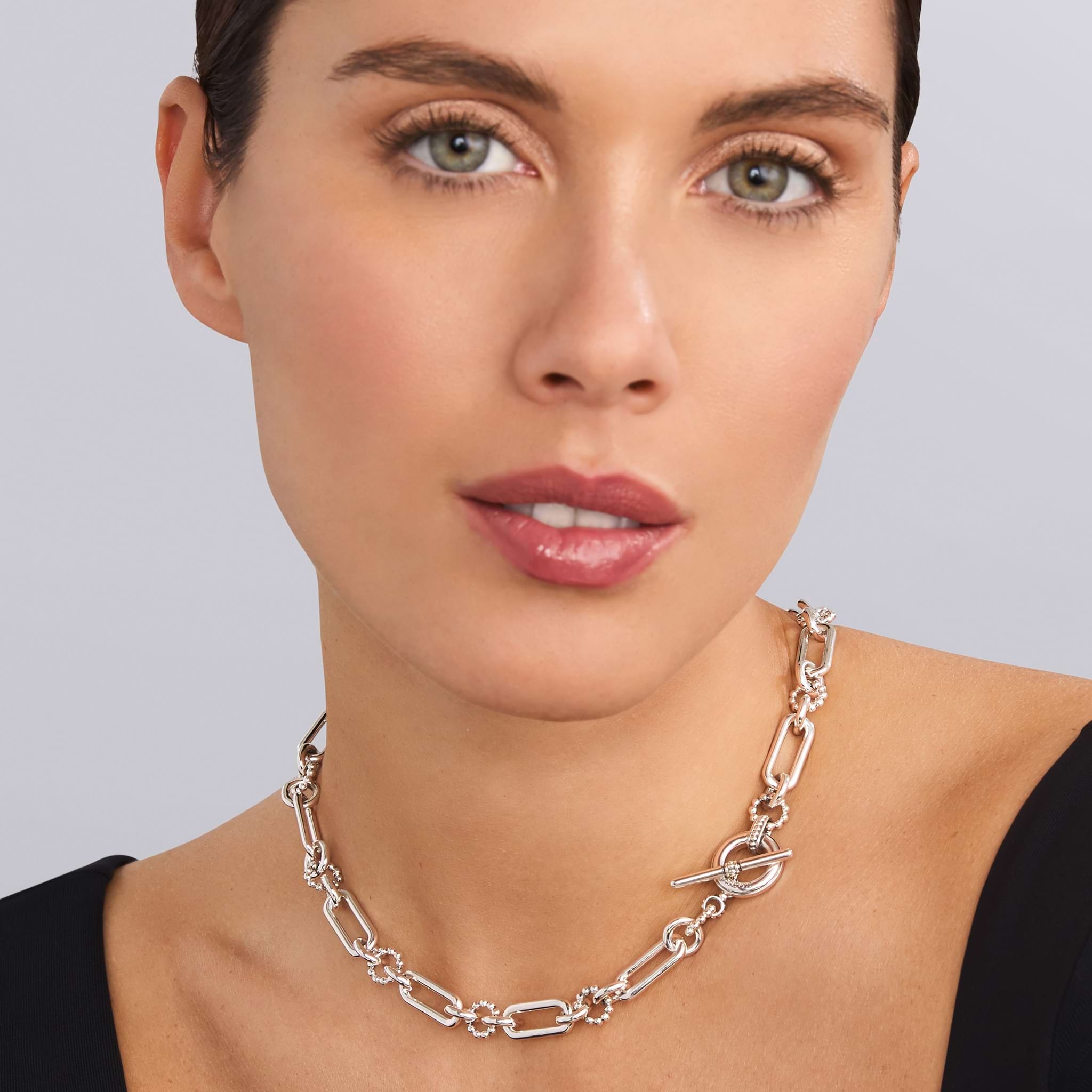 LAGOS Signature Caviar Silver Link Necklace