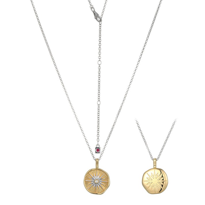 Elle Bohemian Star Lab-Created Reversible Pendant Necklace