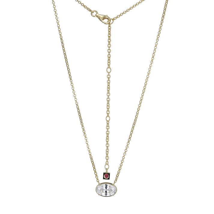 Elle Serenelle Oval CZ Necklace