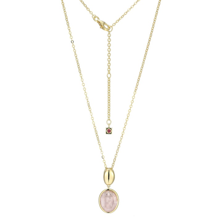 Elle Riviere Rose Quartz Pendant Necklace