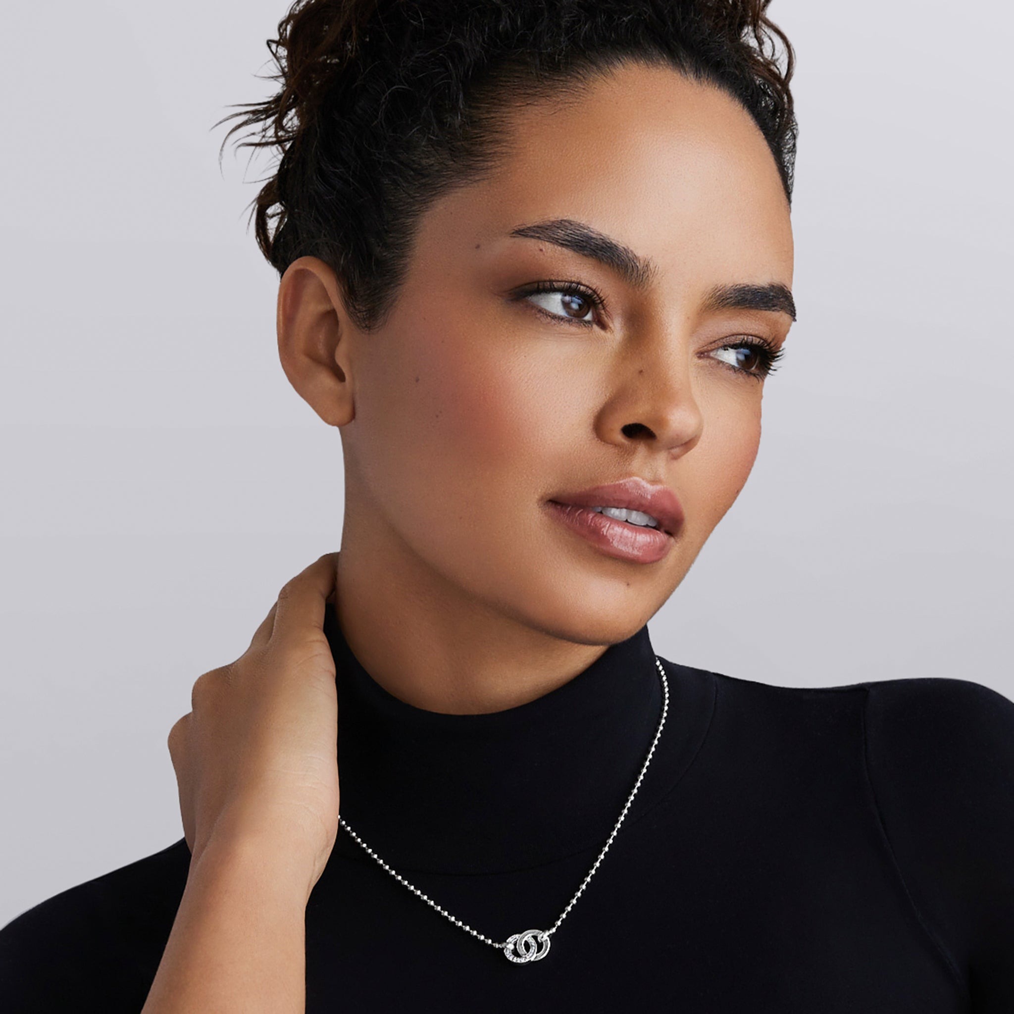 LAGOS Signature Caviar Interlocking Diamond Pendant Necklace