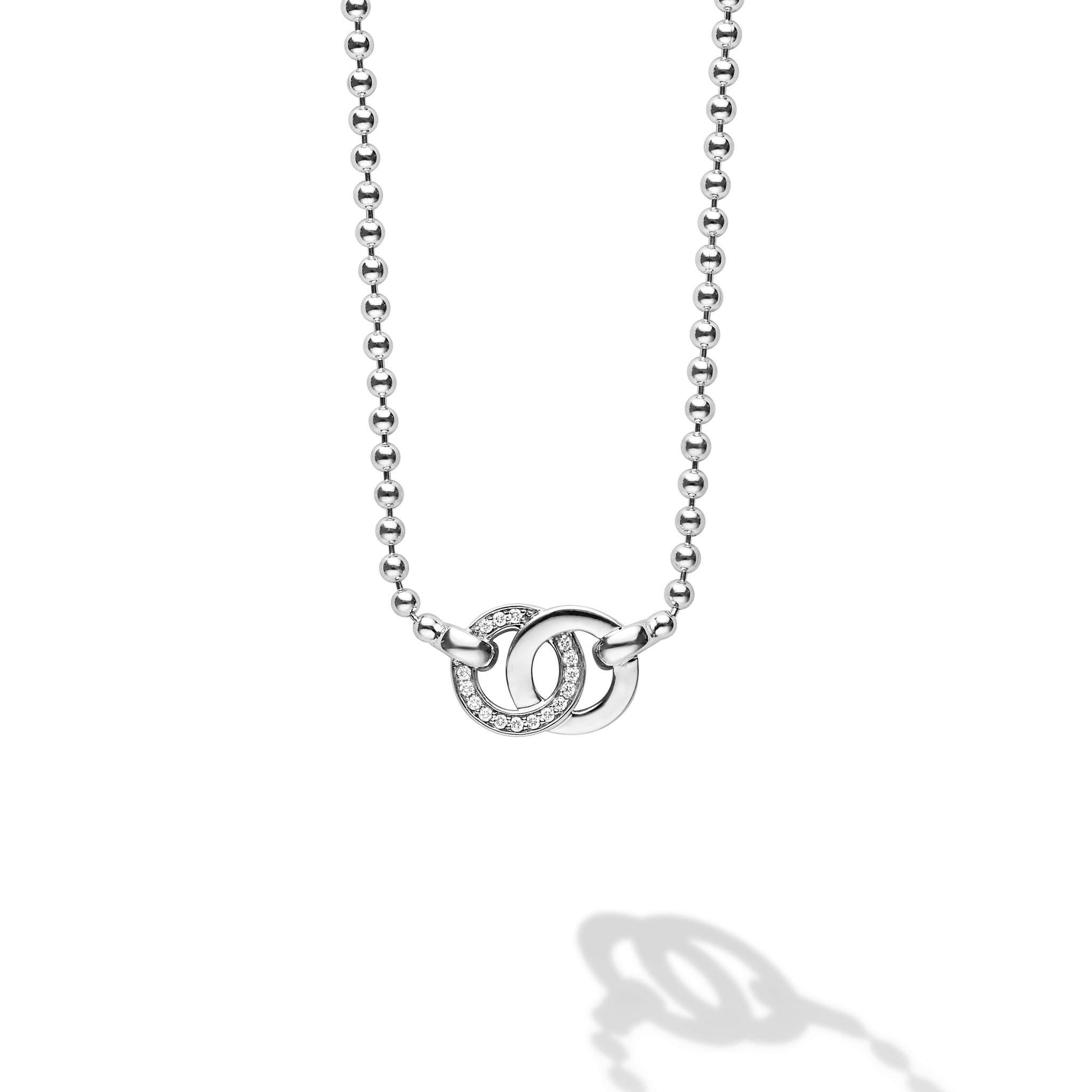 LAGOS Signature Caviar Interlocking Diamond Pendant Necklace