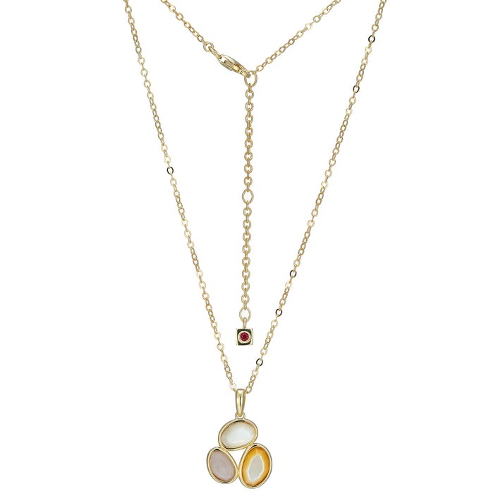 Elle Reviere Mother-of-Pearl & Rose Quartz Pendant Necklace