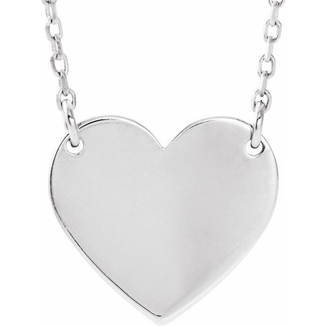 Rox by Martin Binder Silver Engravable Heart Necklace