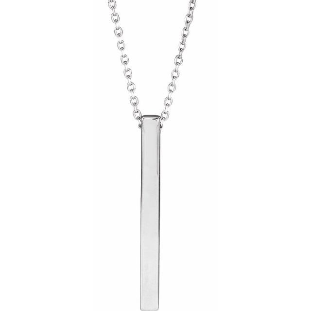Rox by Martin Binder Silver Engravable Bar Necklace