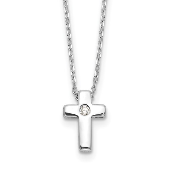 Rox by Martin Binder Silver CZ Cross Necklace