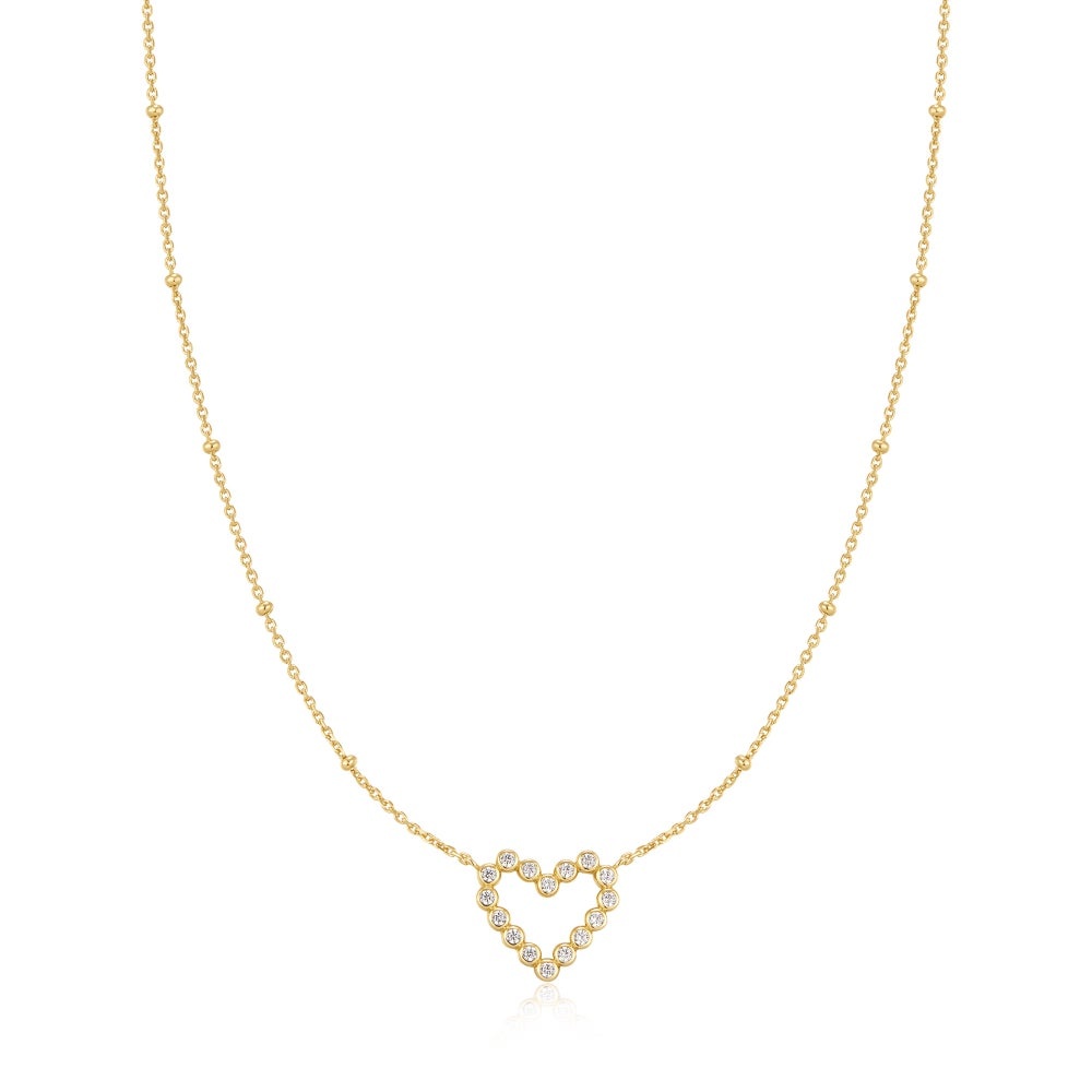 Ania Haie Bezel-Set Round Open Heart Necklace