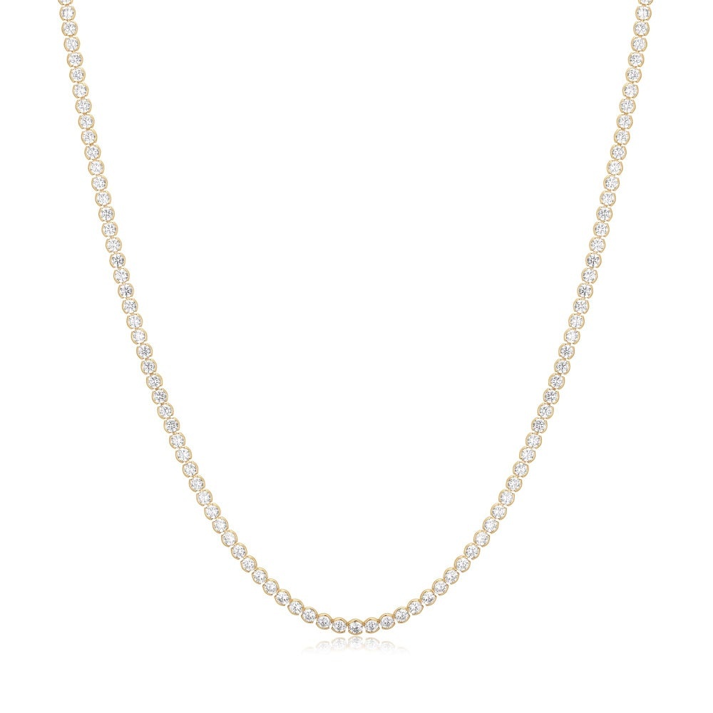 Ania Haie Half-Bezel Round Tennis Necklace