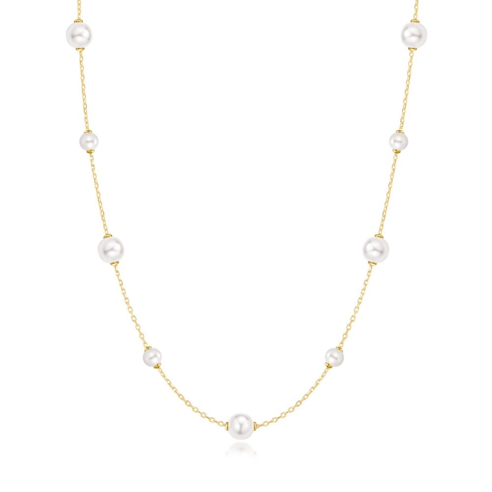 Ania Haie Alternating Shell Pearl Station Necklace