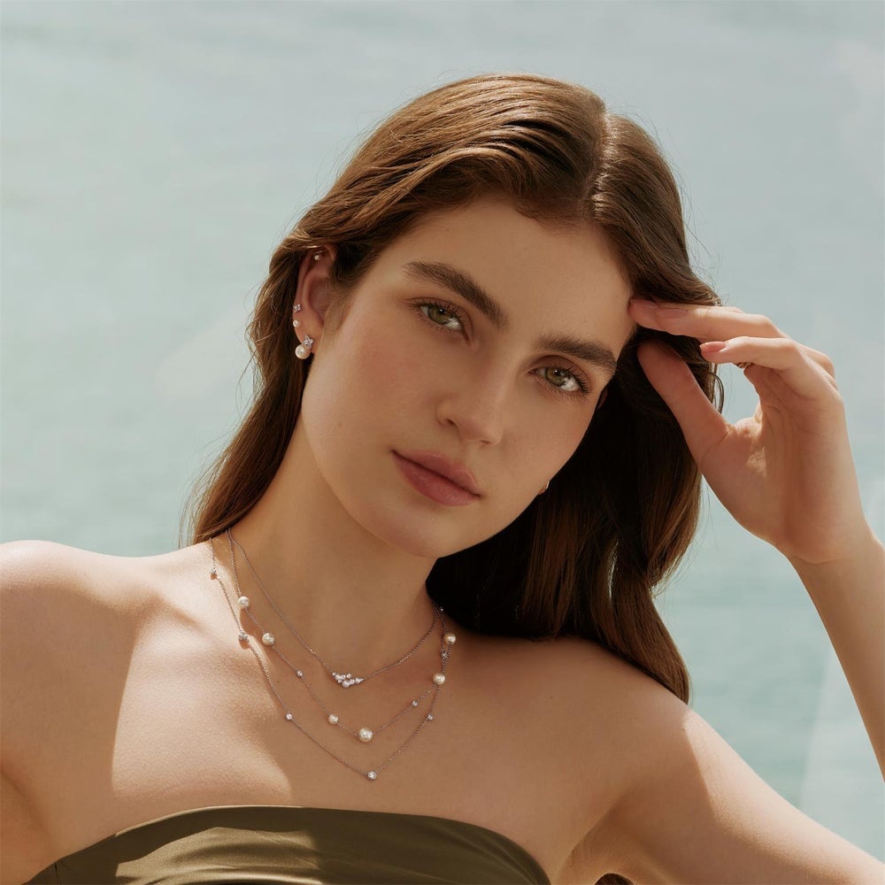 Ania Haie Shell Pearl Cluster Necklace