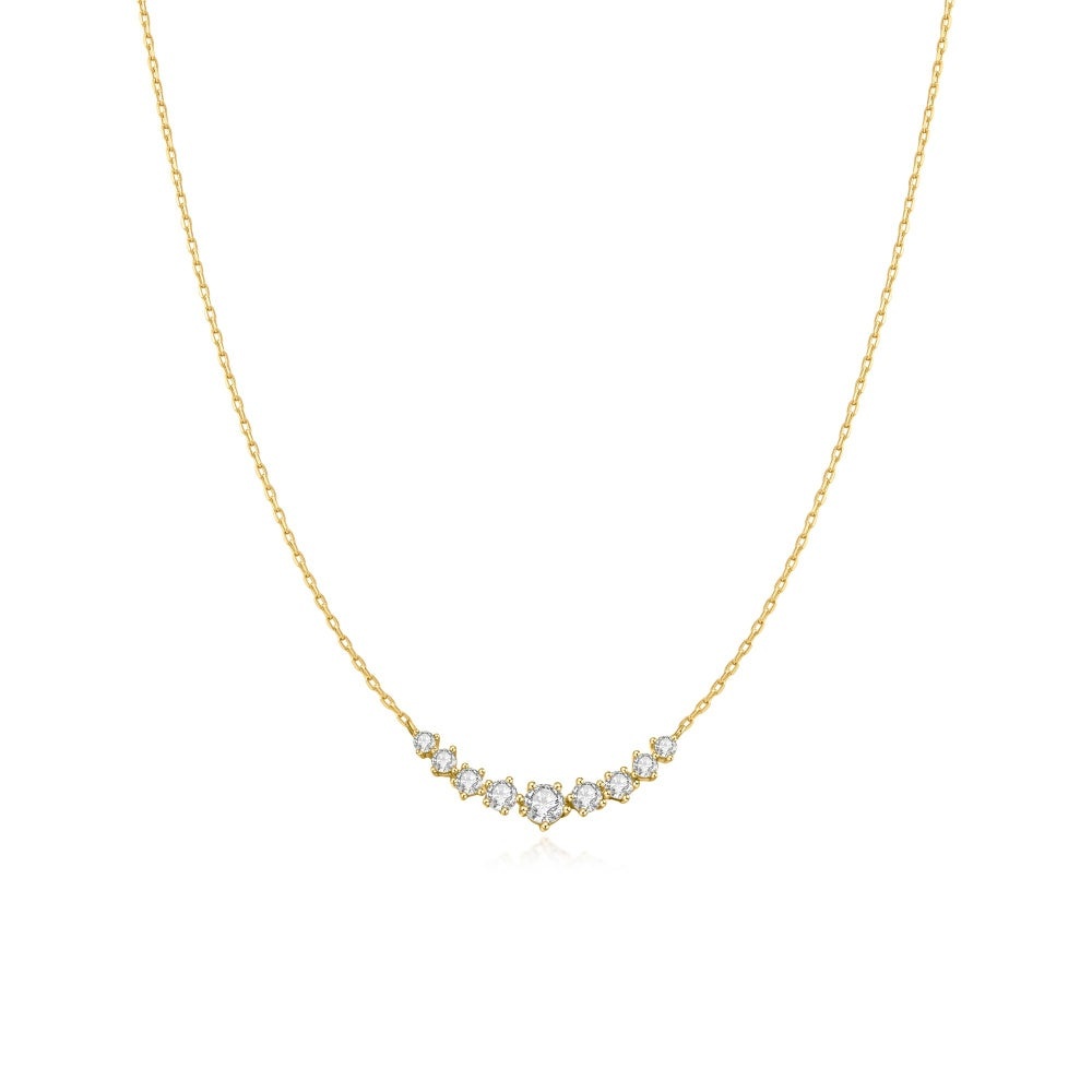 Ania Haie Graduated Pave Arc Necklace