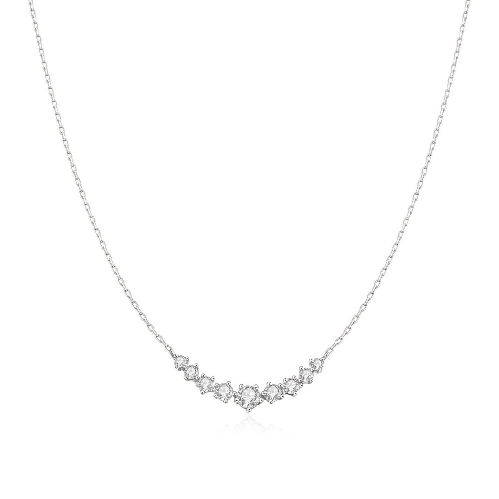 Ania Haie Graduated Pave Arc Necklace