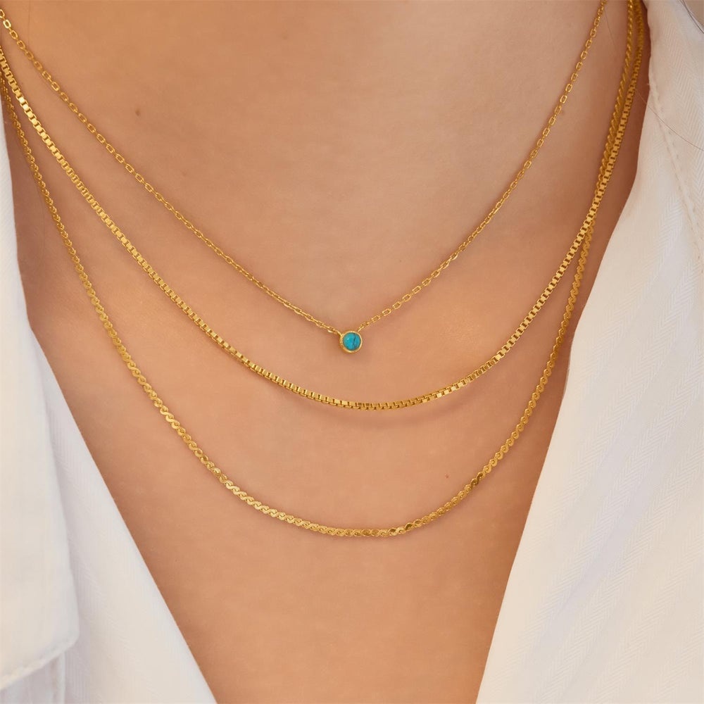 Ania Haie Bezel-Set LAB Turquoise Solitaire Necklace
