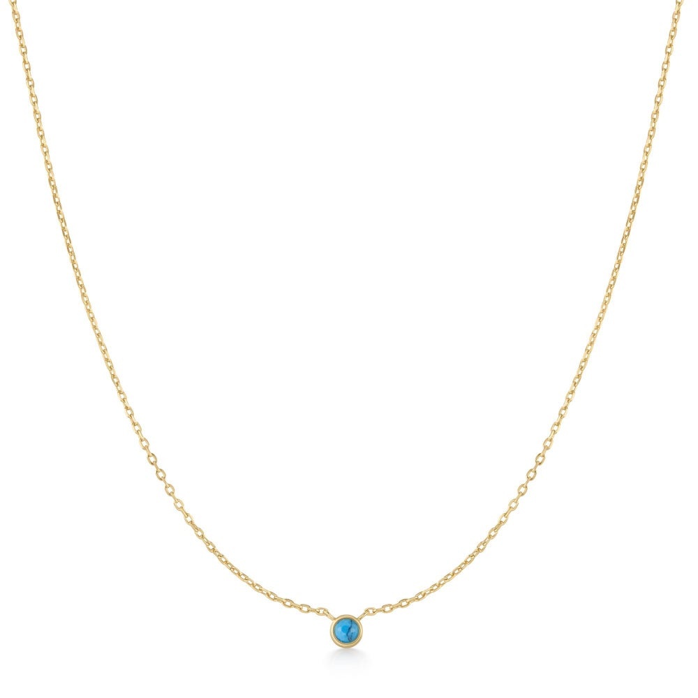 Ania Haie Bezel-Set LAB Turquoise Solitaire Necklace