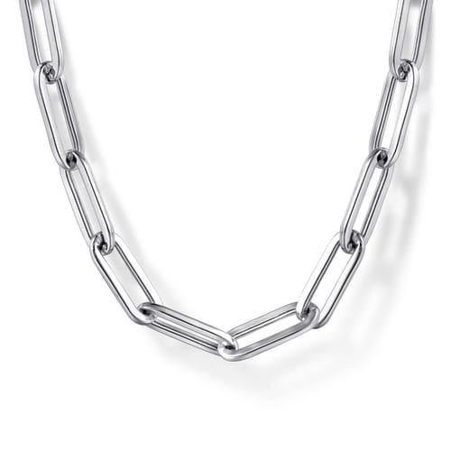 Gabriel & Co. Boutique Silver Paper Clip Chain Necklace