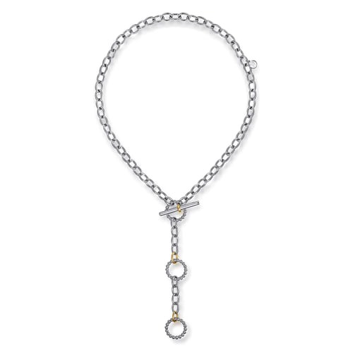 Gabriel & Co. Boutique Silver Bujukan Two-Tone Y Lariat Link Necklace