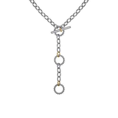 Gabriel & Co. Boutique Silver Bujukan Two-Tone Y Lariat Link Necklace