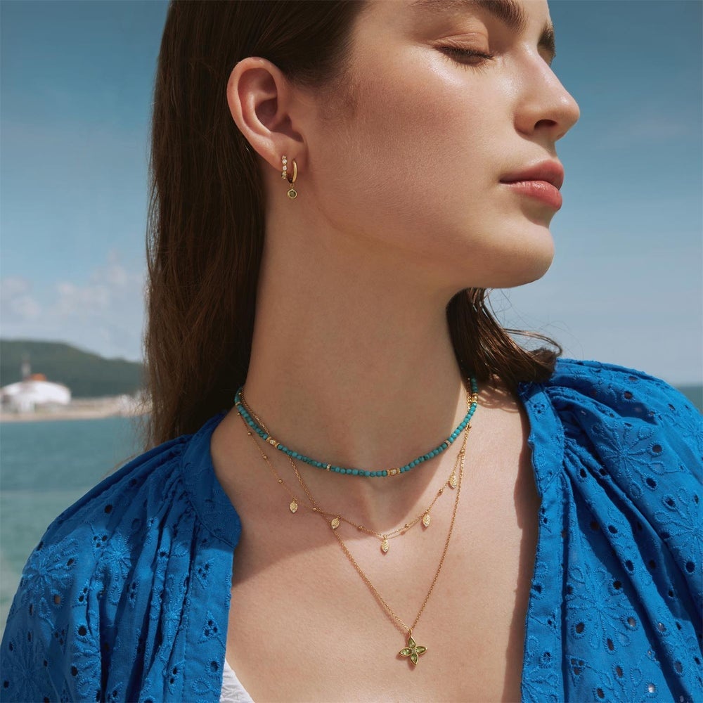 Ania Haie Mint Green Lucky Clover Necklace