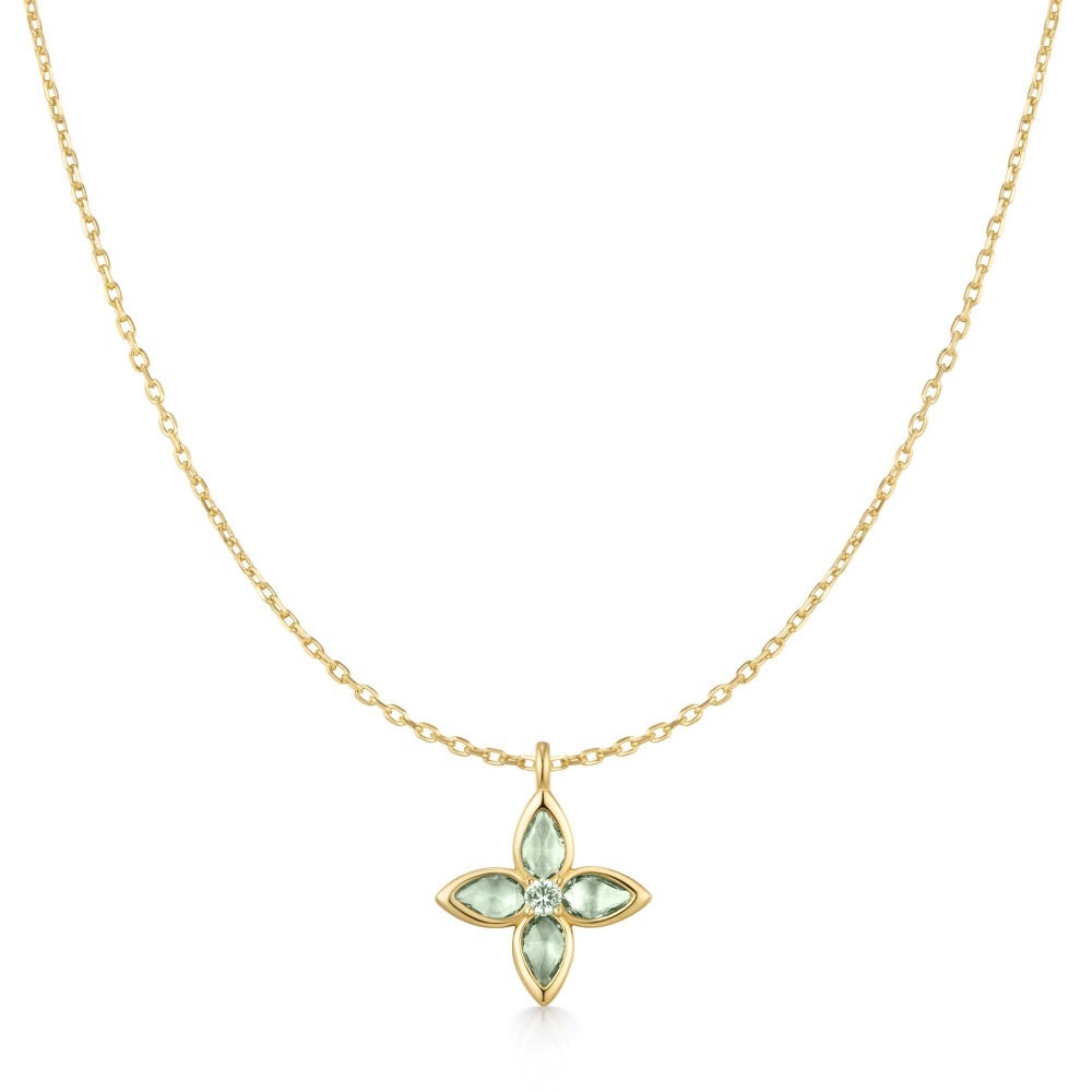 Ania Haie Mint Green Lucky Clover Necklace