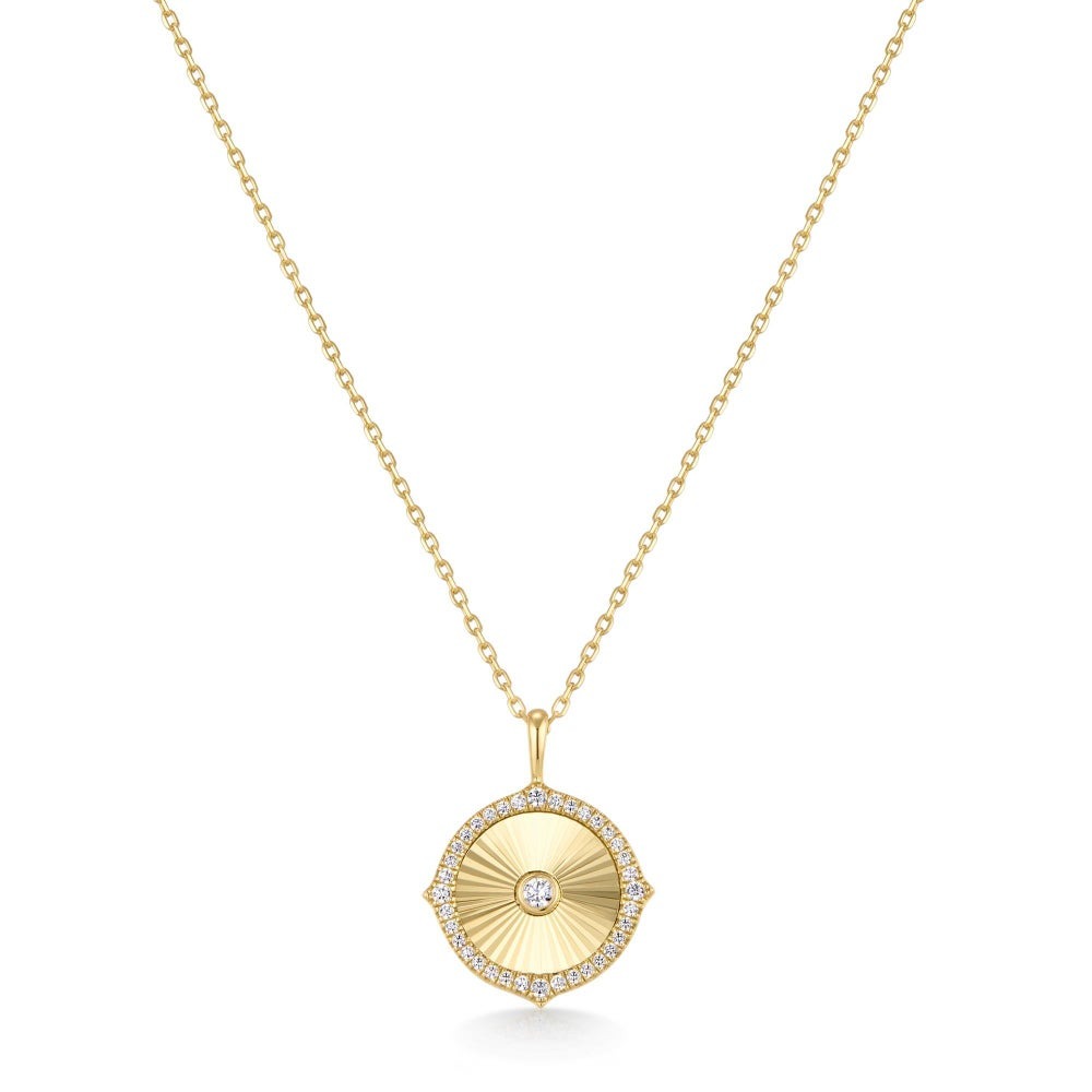 Ania Haie Diamond-Cut Sunny Disc Necklace
