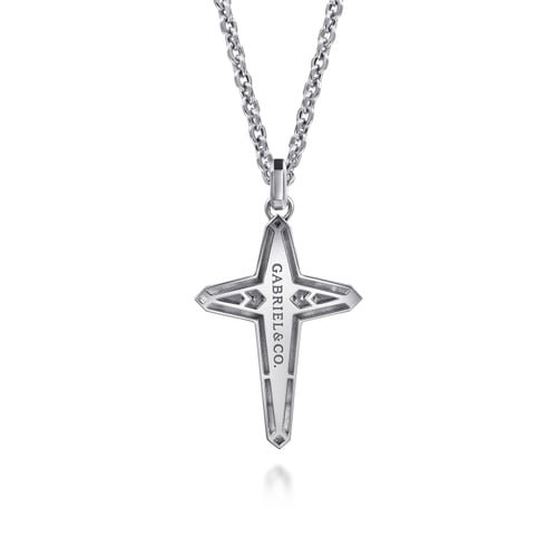 Gabriel & Co. Men Fashion Modern Relics Diamond Cross Pendant Necklace