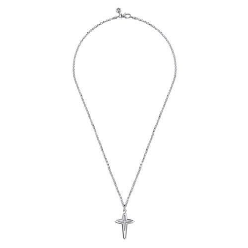 Gabriel & Co. Men Fashion Modern Relics Diamond Cross Pendant Necklace
