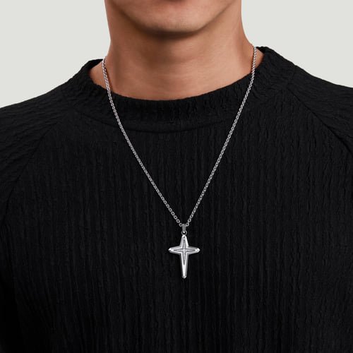 Gabriel & Co. Men Fashion Modern Relics Diamond Cross Pendant Necklace