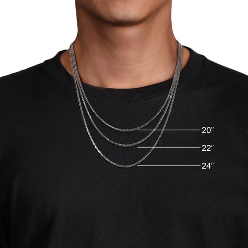 Gabriel & Co. Men Fashion Facets 2.85mm Solid Link Chain Necklace