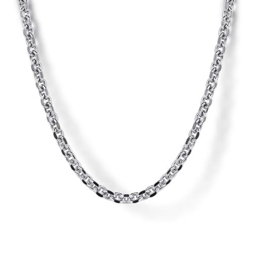 Gabriel & Co. Men Fashion Facets 2.85mm Solid Link Chain Necklace