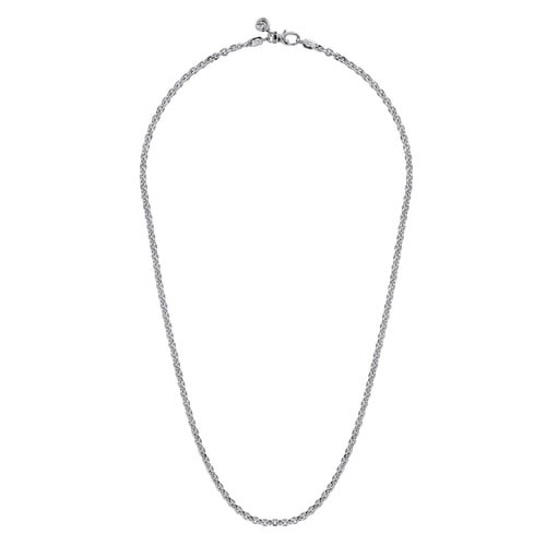 Gabriel & Co. Men Fashion Facets 3.6mm Solid Link Chain Necklace