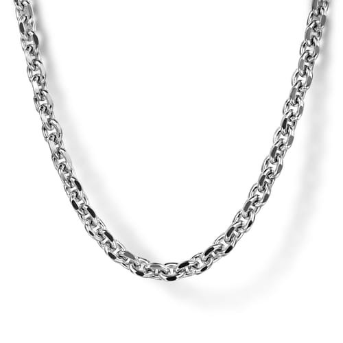 Gabriel & Co. Men Fashion Facets 3.6mm Solid Link Chain Necklace