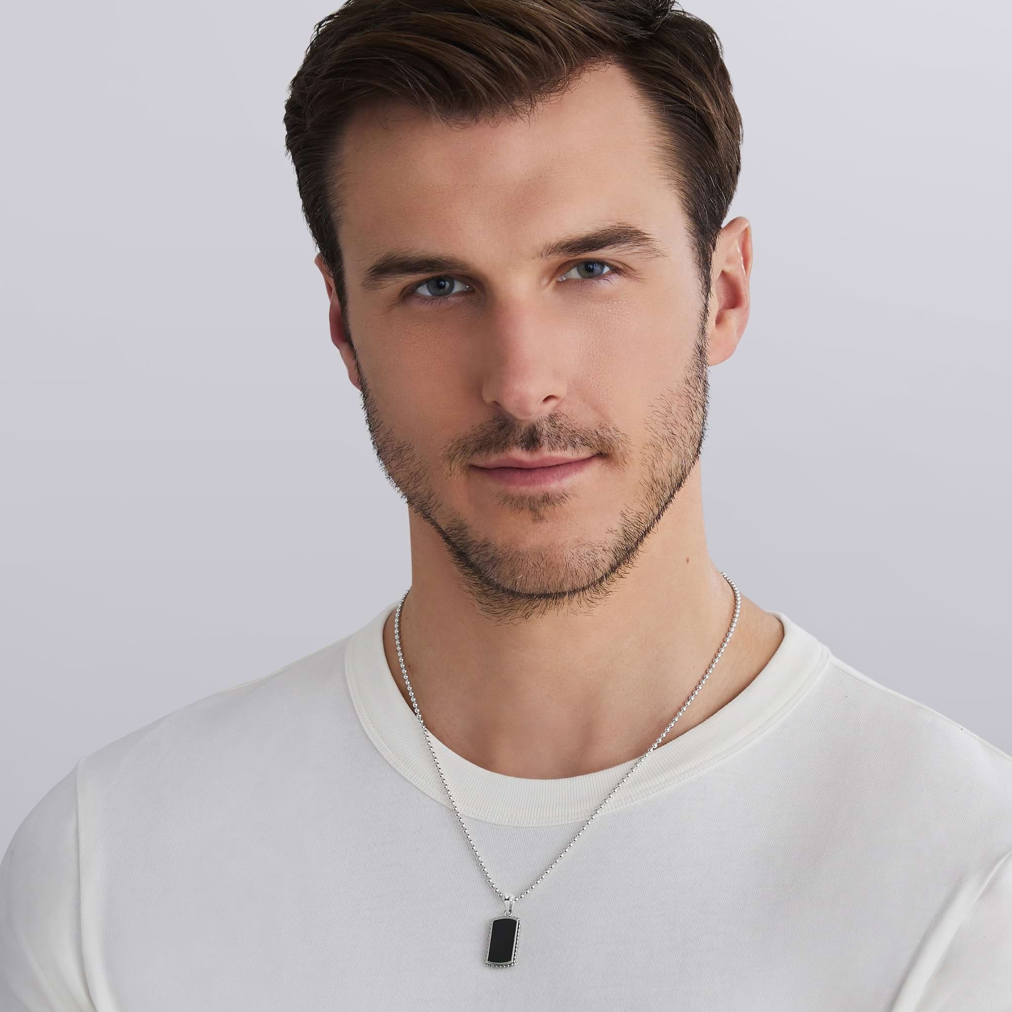 LAGOS Men's Anthem Black Agate Tag Amulet