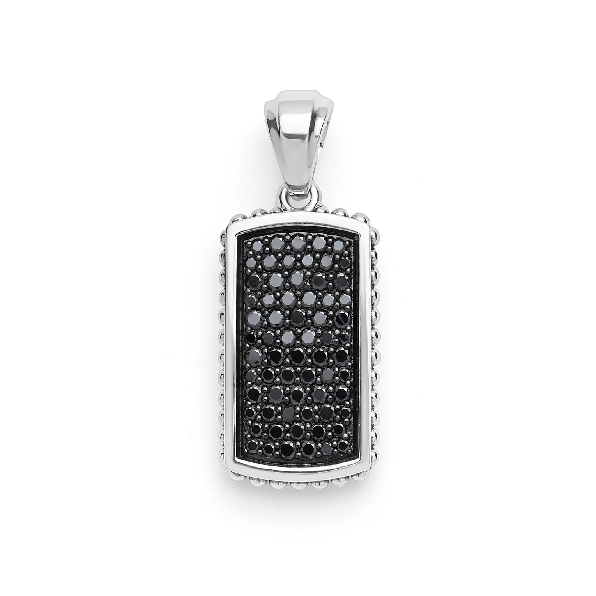 LAGOS Men's Anthem Beaded Black Diamond Tag Amulet
