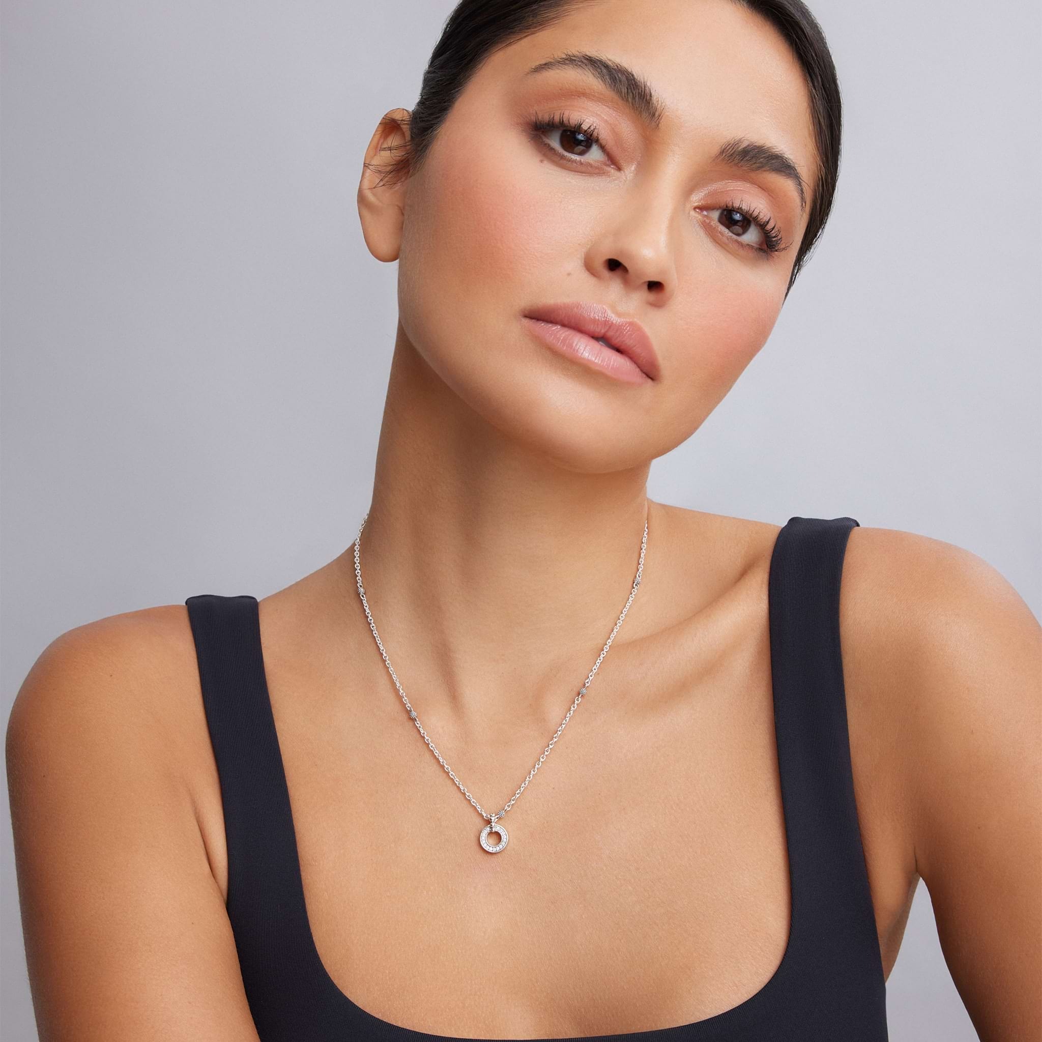 LAGOS Caviar Spark Diamond Circle Pendant
