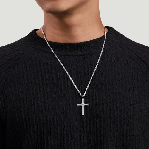 Gabriel & Co. Men Fashion Hampton Twisted Rope Cross Pendant