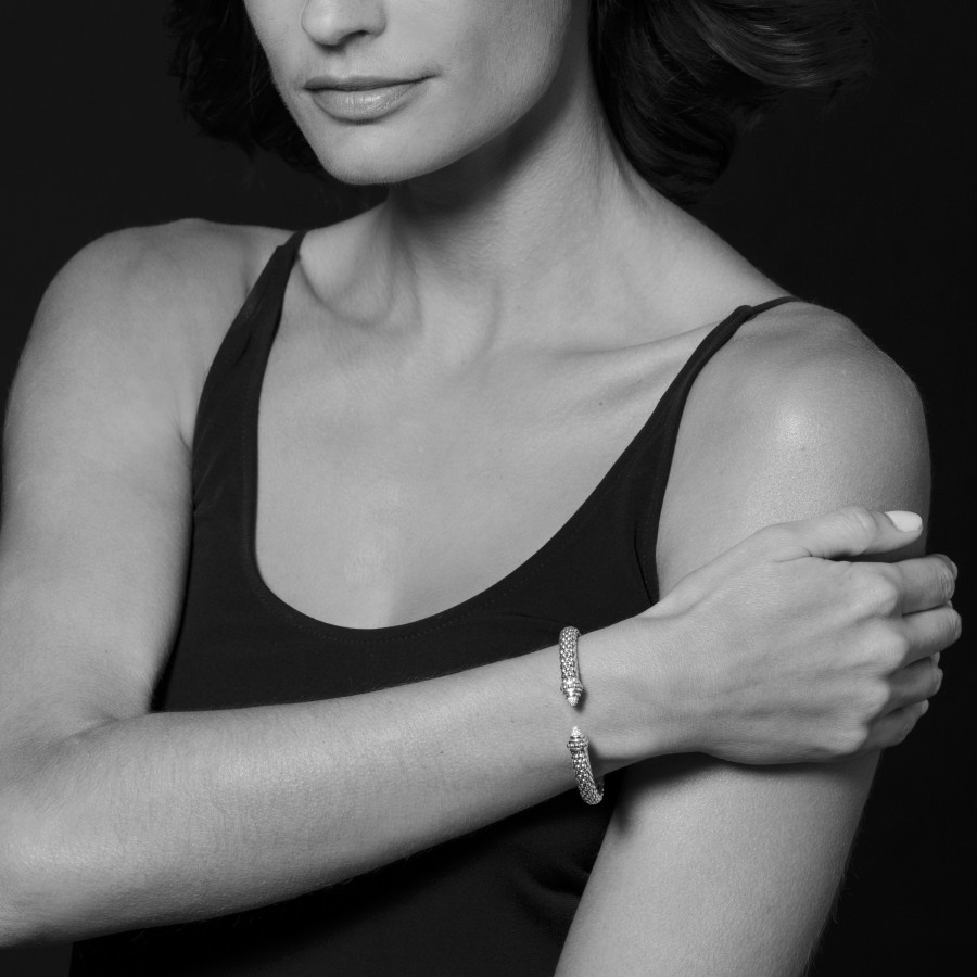Lagos Caviar Lux Diamond Cuff Bracelet