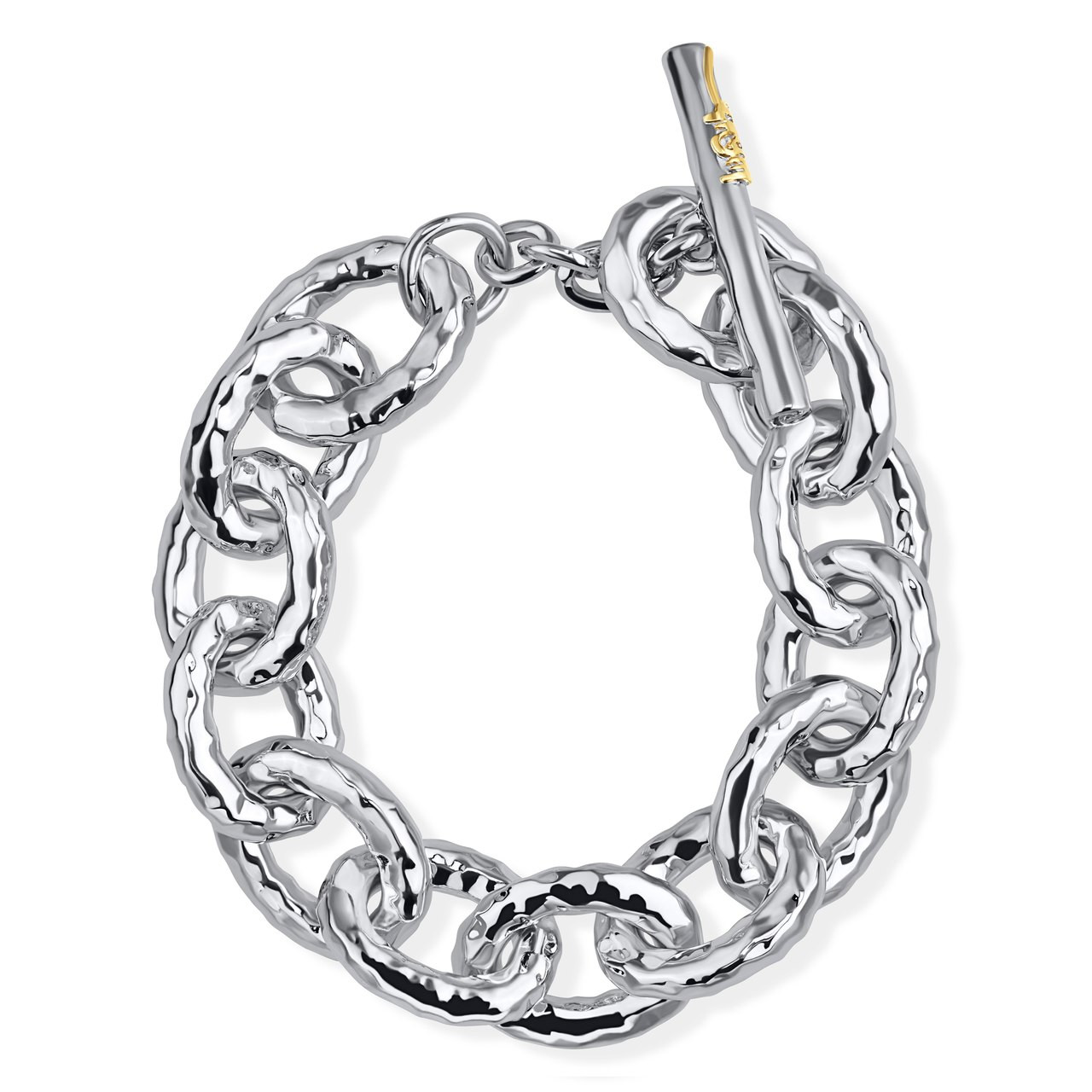 Ippolita Classico Silver Jumbo Hammered Bastille Link Bracelet