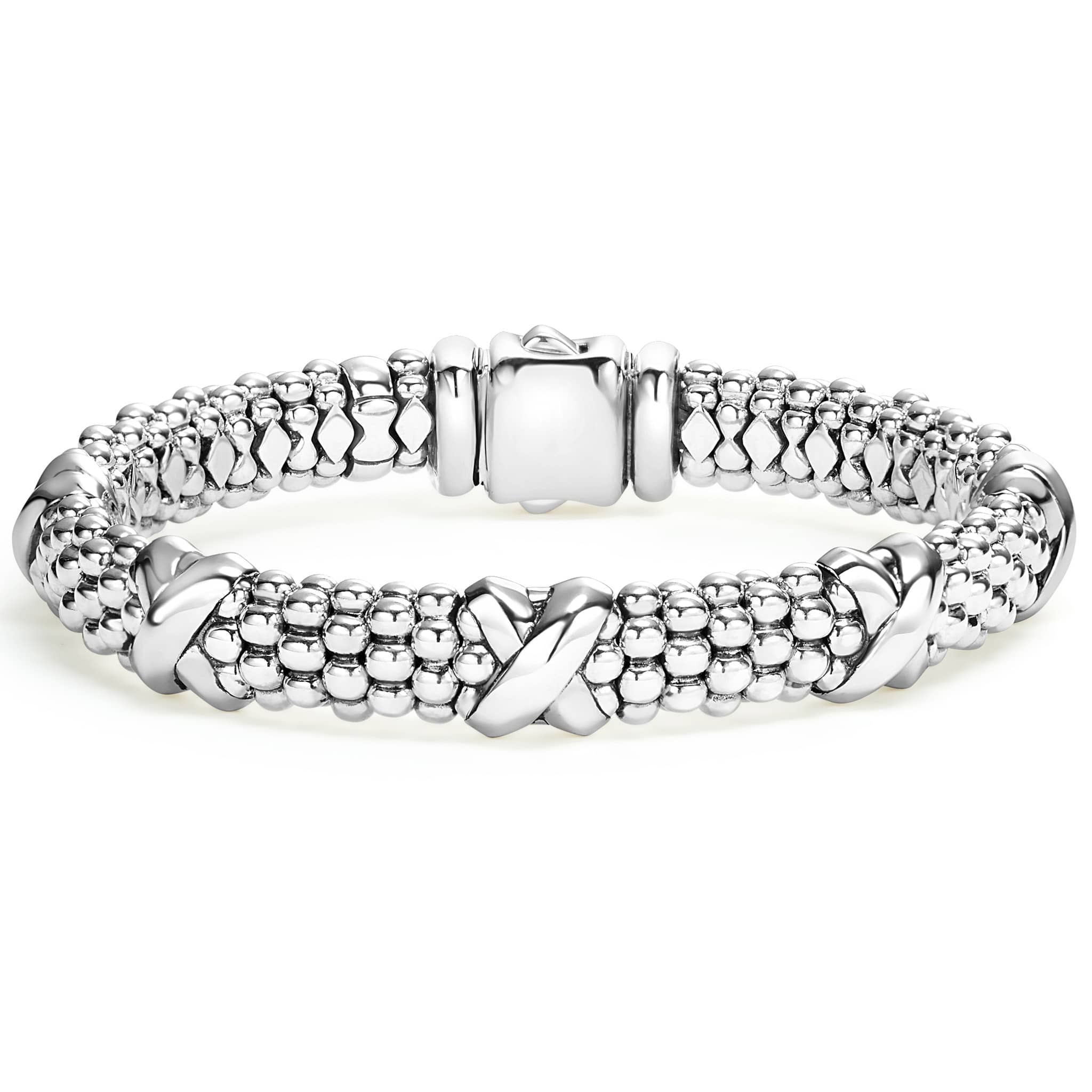 Lagos Signature Caviar X Station Beaded Bracelet - Size Medium