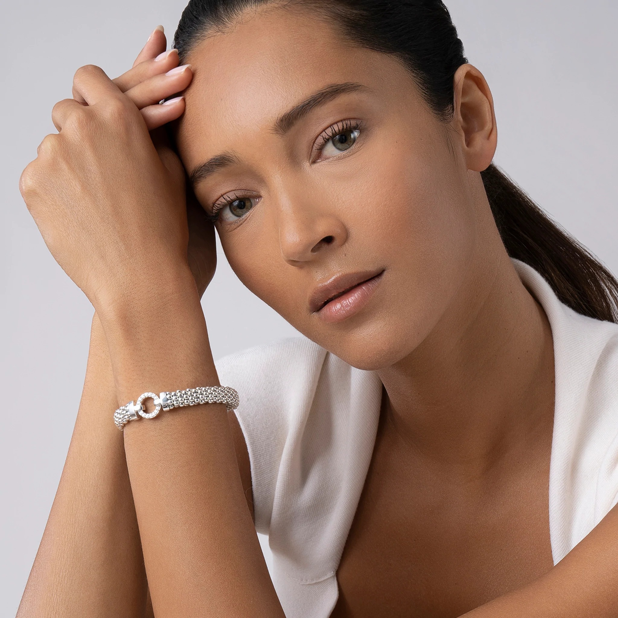 Lagos Enso Caviar Diamond Beaded Bracelet