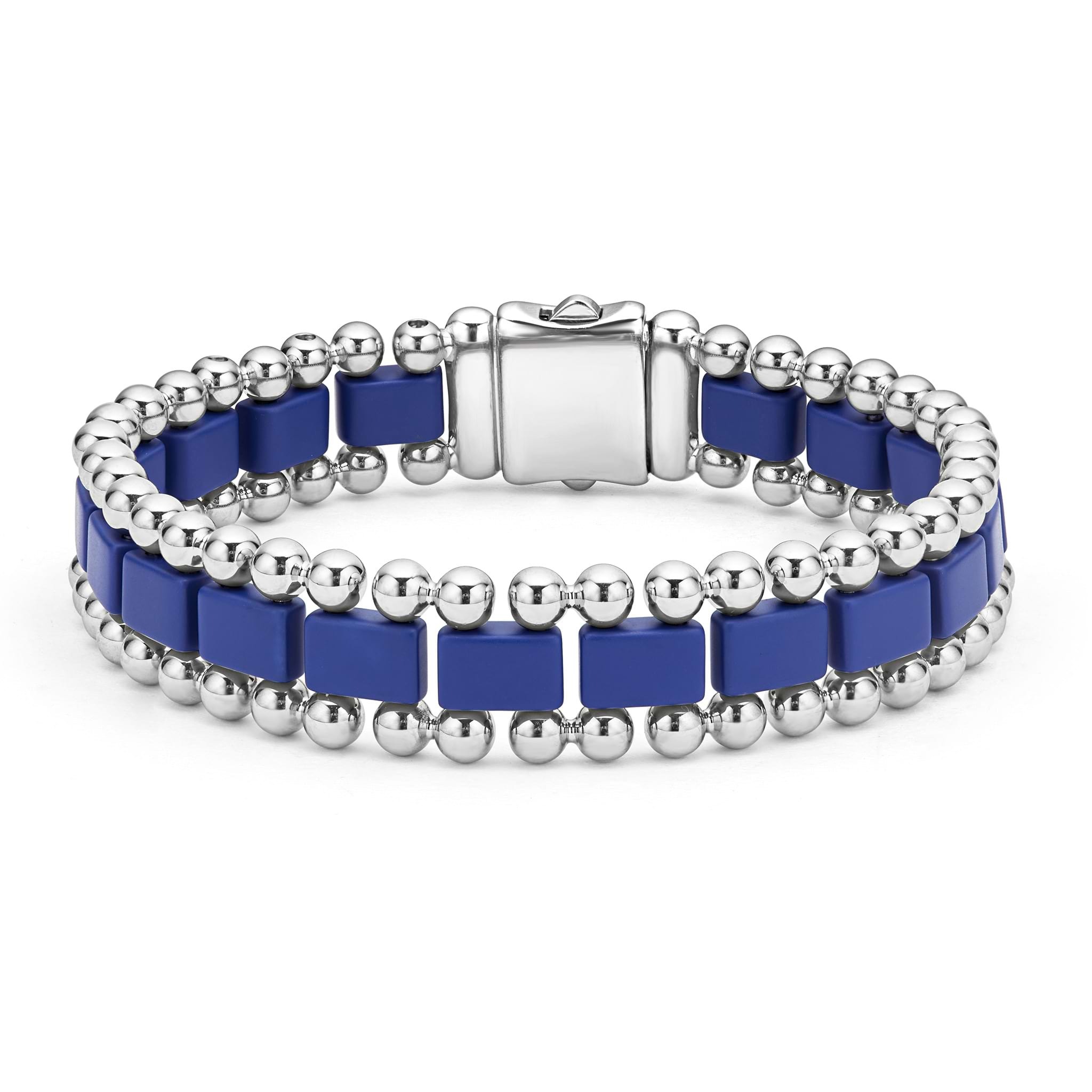 Lagos Men's Anthem Matte Ultramarine Ceramic Link Bracelet