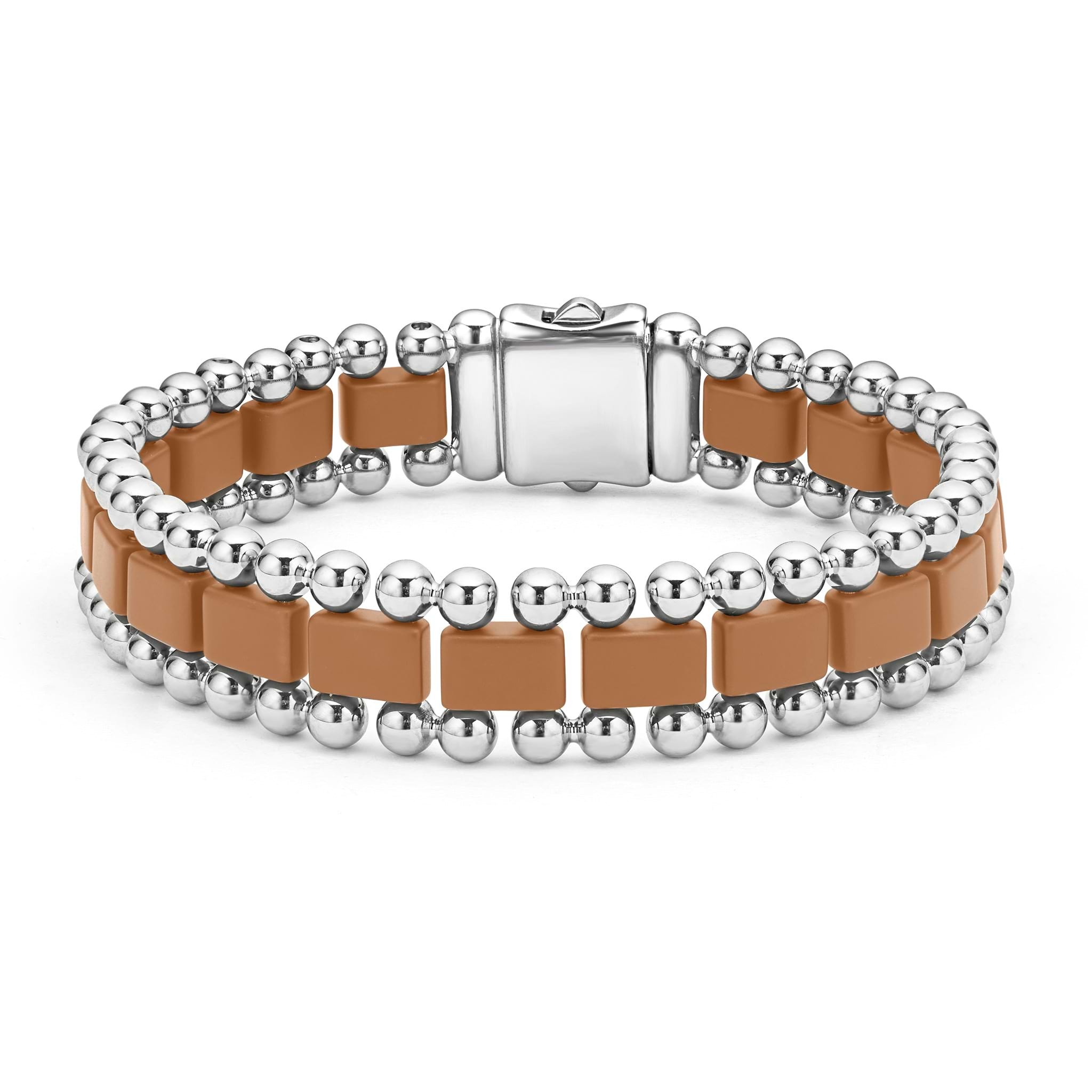Lagos Men's Anthem Matte Tan Ceramic Link Bracelet
