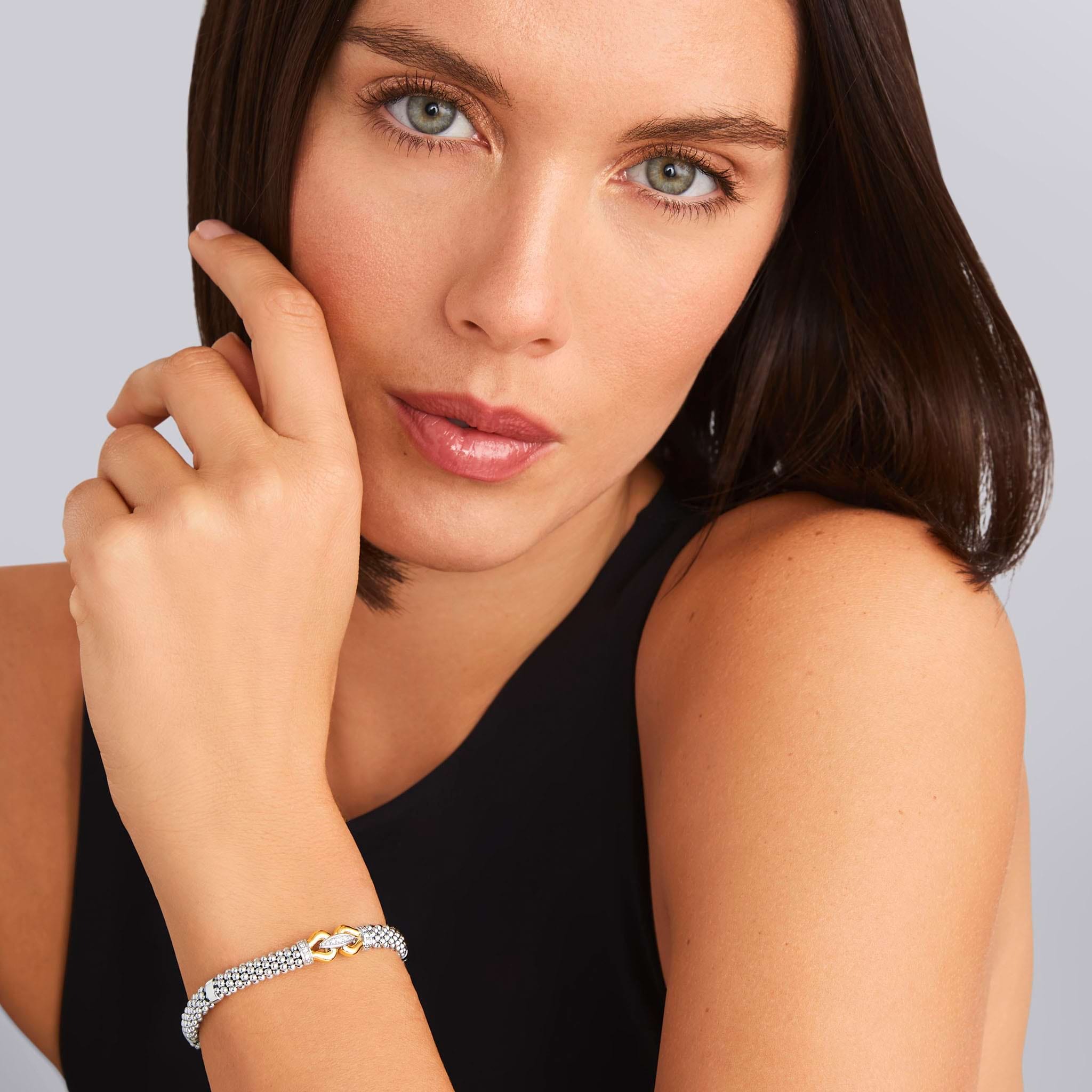 Lagos Derby Two-tone 9mm Caviar Buckle Bracelet