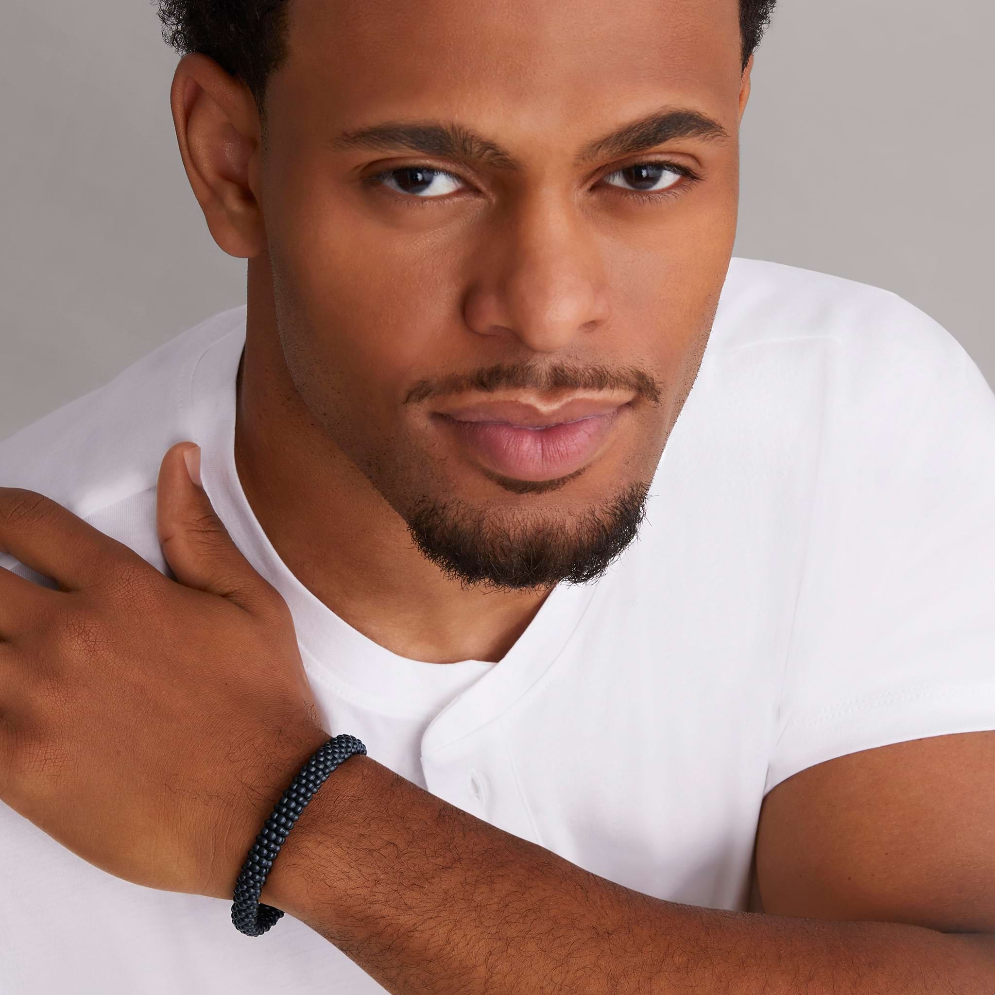 Lagos Men's Black Caviar Matte Ceramic 9mm Beaded Bracelet