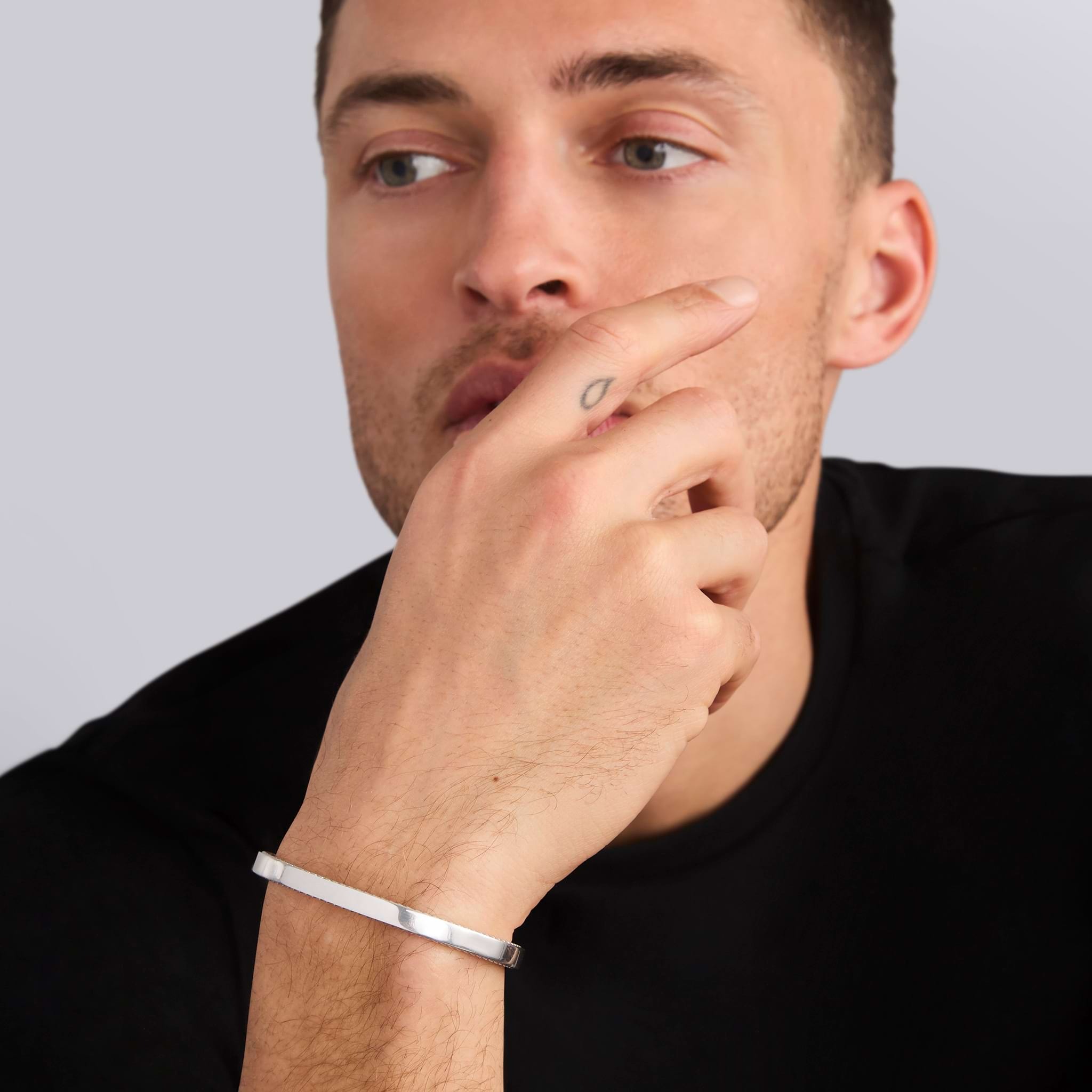 Lagos Men's Anthem Silver 6mm Cuff Bracelet