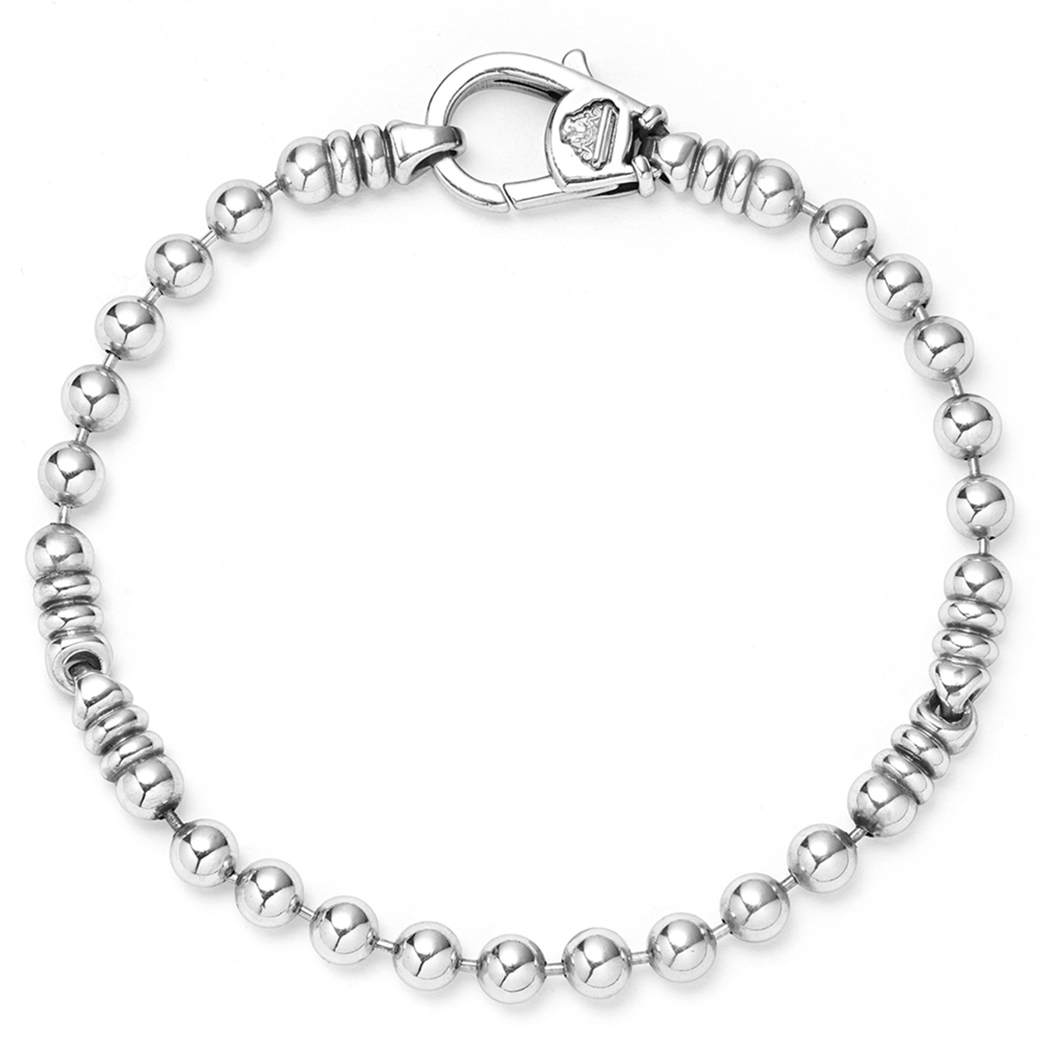 Lagos Men's Anthem Silver Caviar 5mm Beaded Bracelet